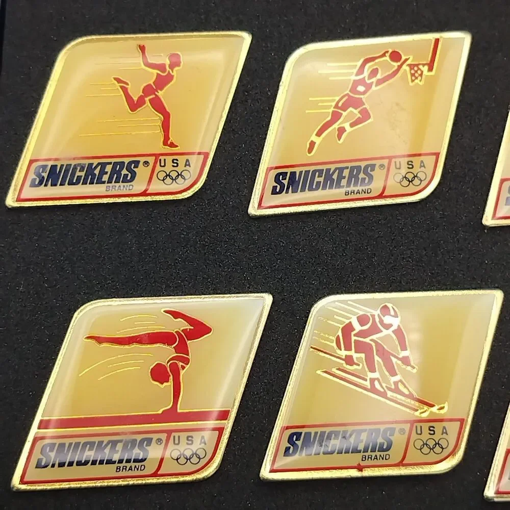 Snickers Brand Team USA 1992 Olympics 6 Pin Set Winter Summer Sports